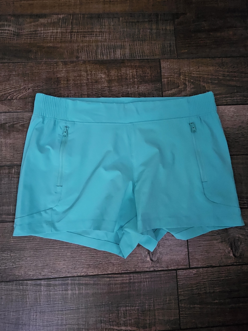Columbia Teal Women's Athletic Shorts with Zip Pockets